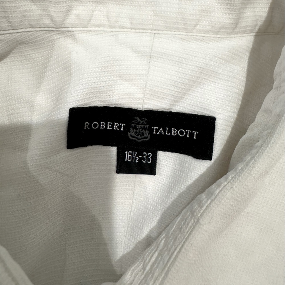 Robert Talbott white button down dress shirt 100%… - image 9